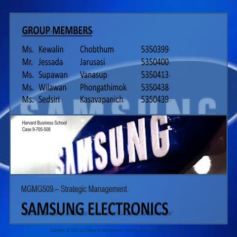 Samsung Electronics Case Study