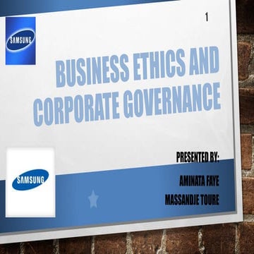 Ethics: Case of Samsung