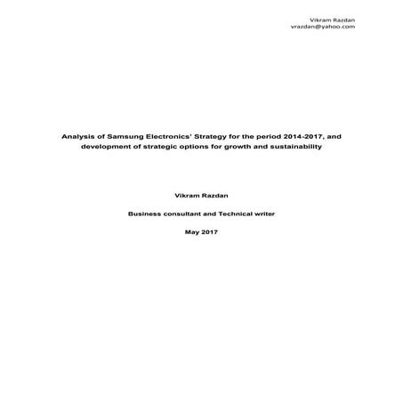 Samsung electronics strategy analysis for 2014-2017 | PDF