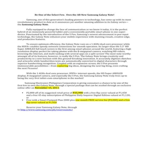 Samsung Galaxy Note Philippines