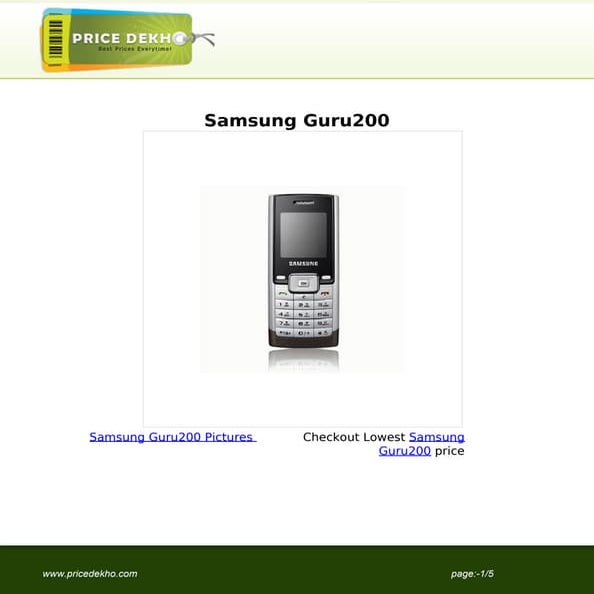 Samsung+Guru200+specification