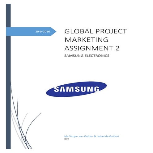 Samsung Electronics Customer Analysis & Marketing Strategy Analysis