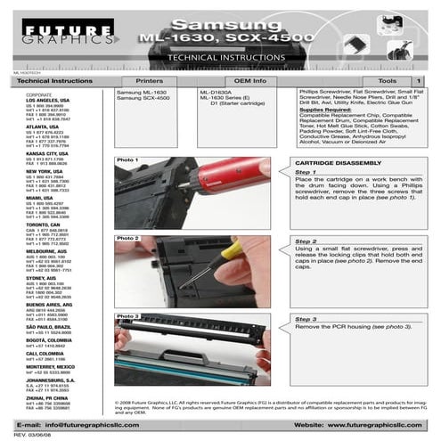 Manual de Recarga Samsung ML 1630 | SCX 4500