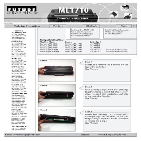 Manual de Recarga Samsung ML 1710 | SCX 4216 | SCX 4200 | SCX 4100