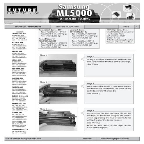 Manual de Recarga Samsung 5050 | 5100 | 5500 | ML 5000