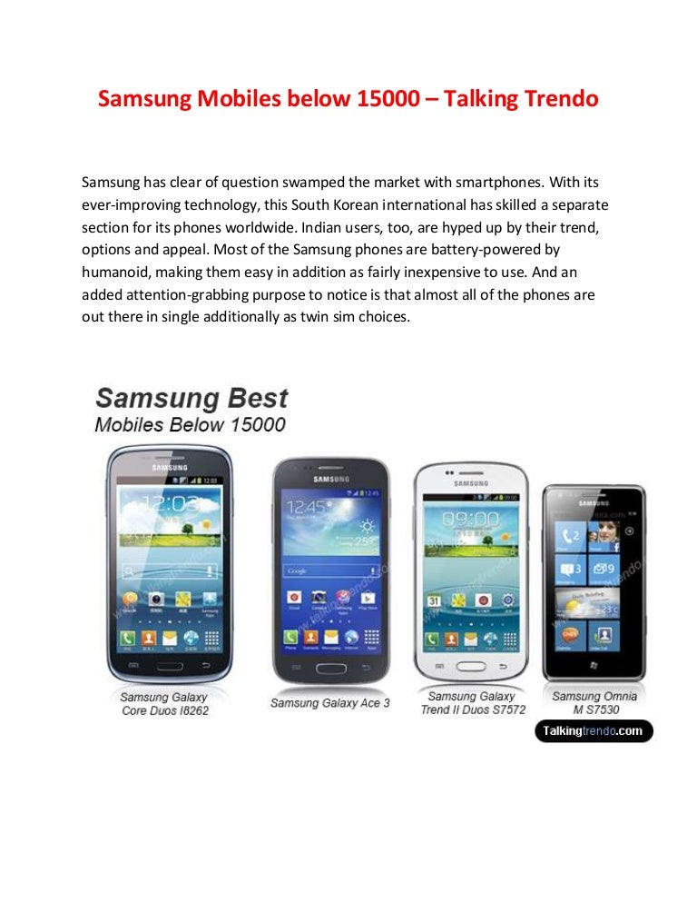 Samsung Mobiles below 15000 Talking Trendo
