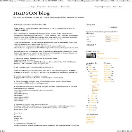 Samsung r440 com wireless broadcom bcm4313 no ubuntu 11.10