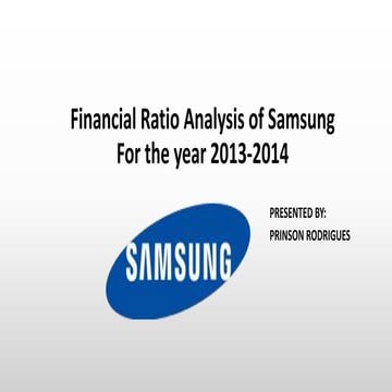 Financial Ratio Analysis of Samsung for the year 2013-2014