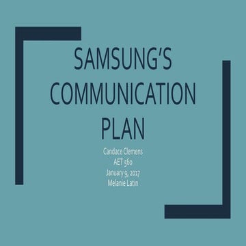 Samsung’s Communication Plan