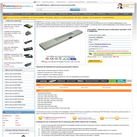 Samsung ssb p30 ls bateria compatible de samsung p30 p35 series