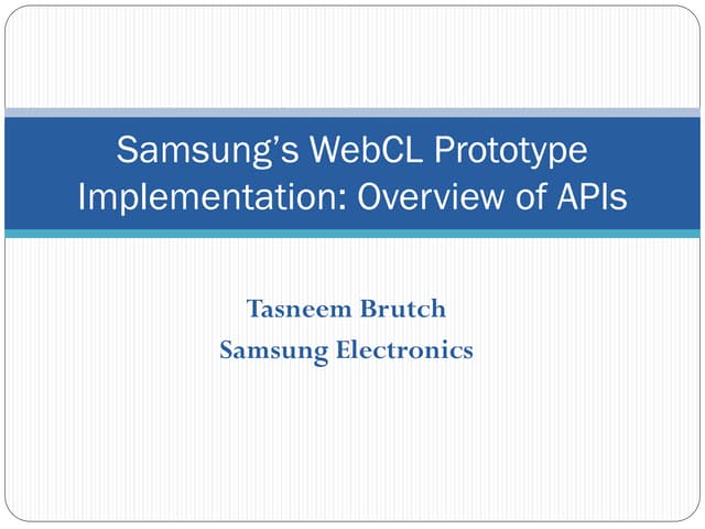 Samsung WebCL Prototype API