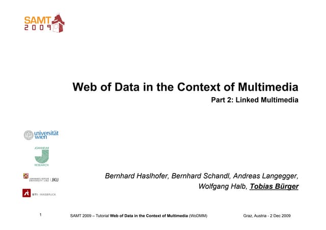 SAMT09 - Web of Data Tutorial - Part 2