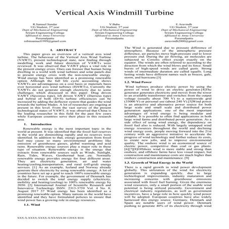 Vertical Axis Windmill Turbine