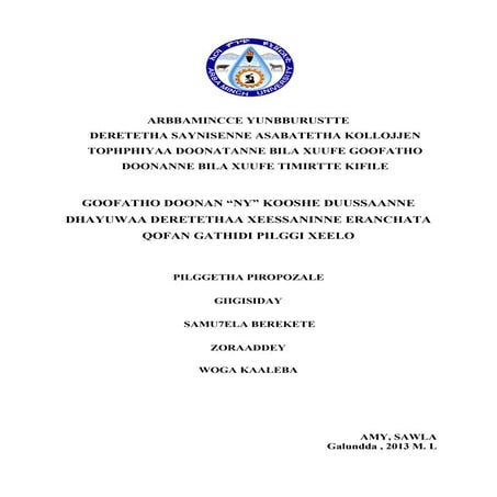 GOOFATHO DOONAN “NY” KOOSHE DUUSSAANNE DHAYUWAA DERETETHAA XEESSANINNE ERANCH...