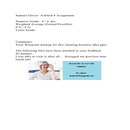 Samuel Glover Ashford 6 Assignment Numeric Grade  6  6  pts .docx