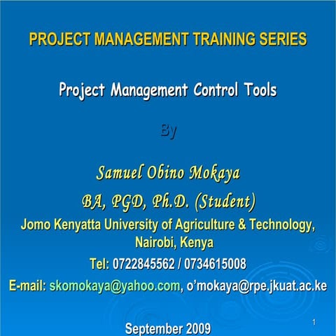 Project control tools by Samuel obino mokaya