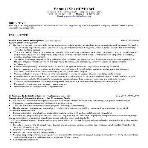 Samuel resume cv