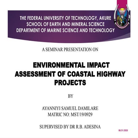 Environmental impact assessment of coastal highway | PPTX