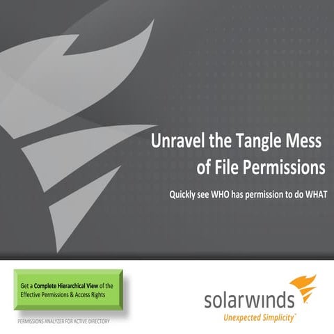 Active Directory File Permissions. Get Fast Answers to Who? What?