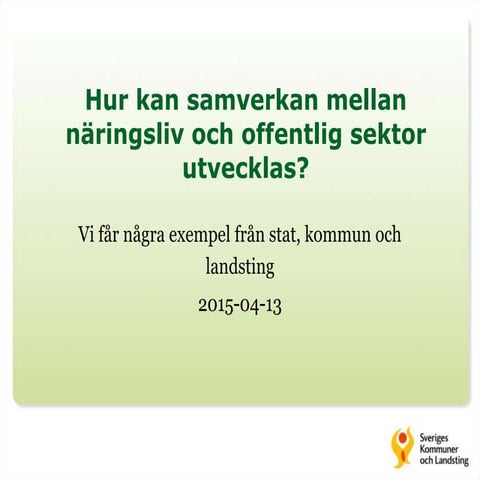 Samverkan offentlig och privat sektor