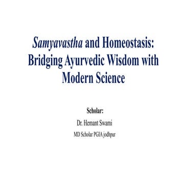 Samyavastha - homeostasis.pptx Dr Hemant Swami