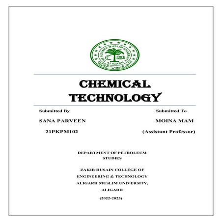 sana Chemical technology report for NPTEL Course