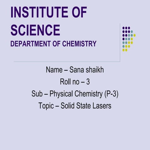  lasers SOLID STATE LASERS .