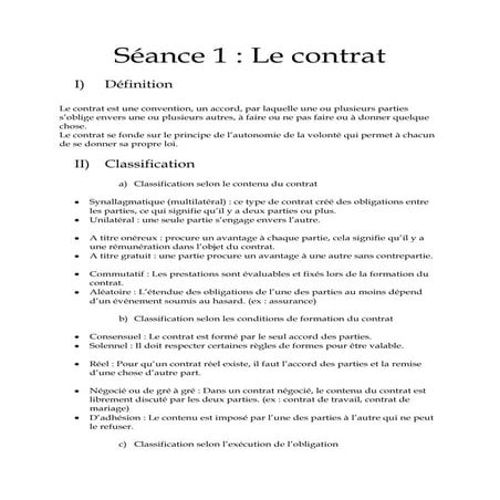 Séance 1 le contrat | DOCX