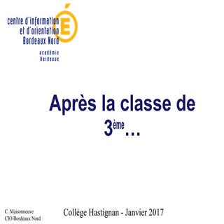 Séance orientation post 3ème