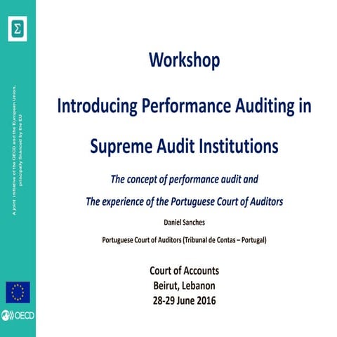 Daniel Sanches, The concept of performance audit and the experience of the Po...