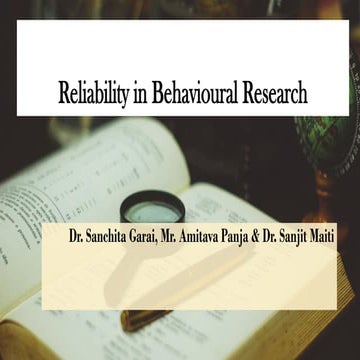 Reliability in behavioural research with practical example