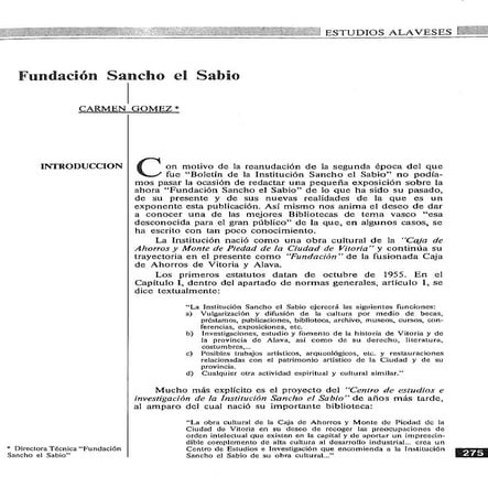 Sancho el sabio, por Carmen Gómez 