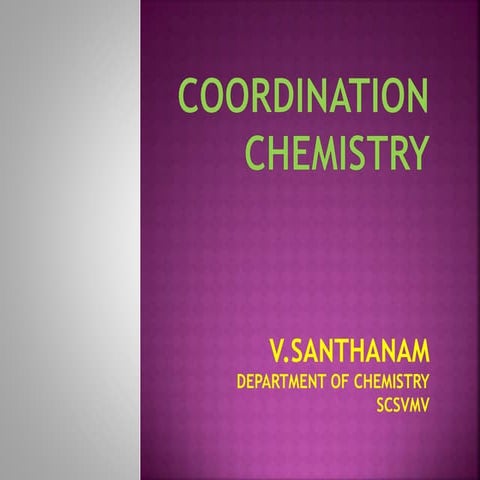 Coordination chemistry - introduction