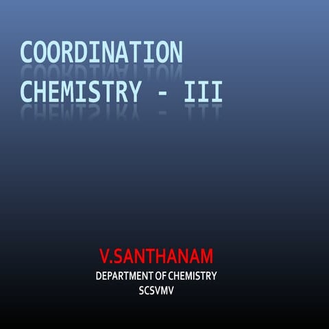 Coordination chemistry - MOT