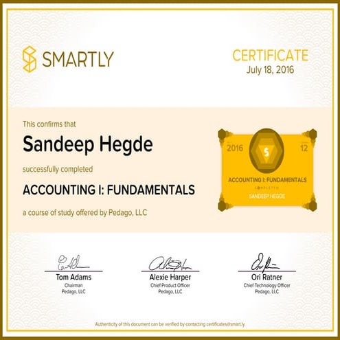 ACCOUNTING FUNDAMENTALS CERTIFICATE | PDF