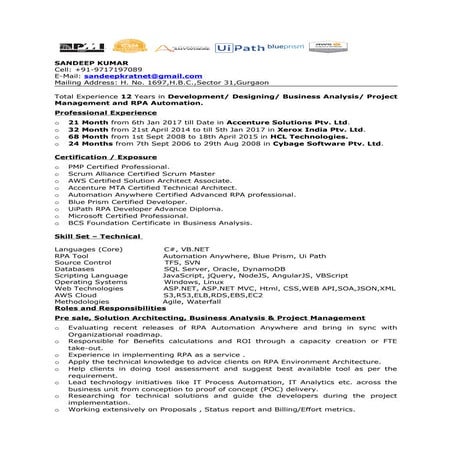 Sandeep Kumar Resume