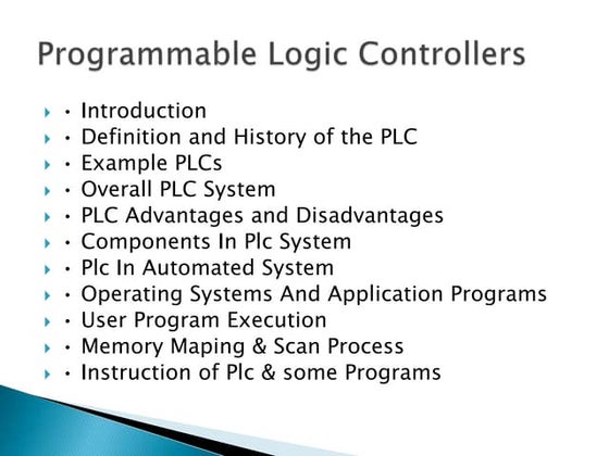 PLC (PROGRAMMABLE LOGIC CONTROLLER) | PPTX