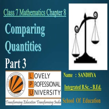 Comparing Quantities Part 3 "Proportion"