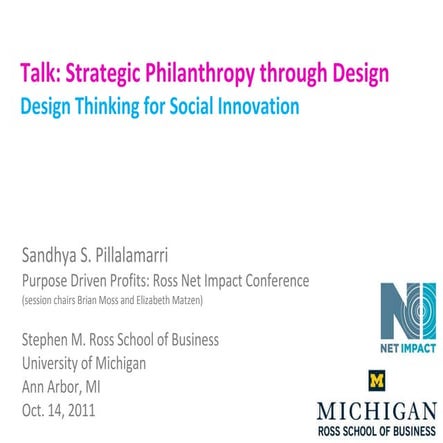 Design Thinking for Social Innovation RossNetImpact_Oct2011