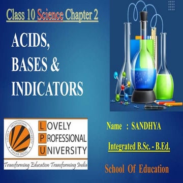Acids, Bases & Indicators