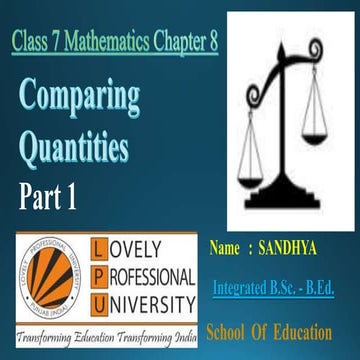 Comparing Quantities Part 1"Ratio"