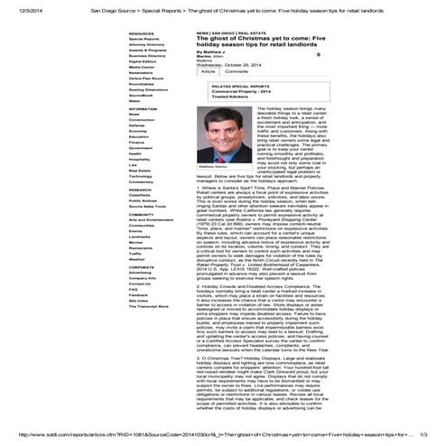 The Ghost of Christmas Yet to Come: Five Holiday Season Tips for Retail Landl...