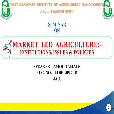 MARKET LED AGRICULTURE