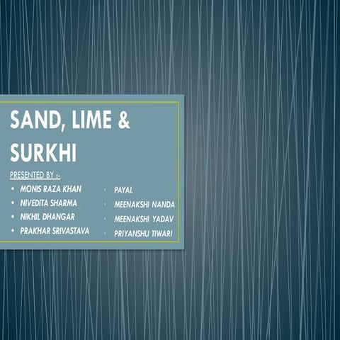 introduction to sand lime and surkhi on construction