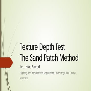 Comprehensive Guide to Pavement Texture Depth Testing Using the Sand ...