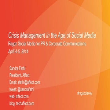 Crisis Communications in the Social Media Age #RaganDisney