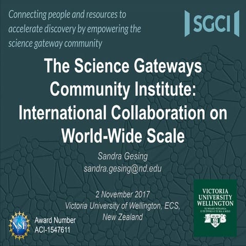 SGCI - The Science Gateways Community Institute: International Collaboration ...