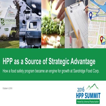 Sandridge foods presentation hpp summit 2016 | PDF