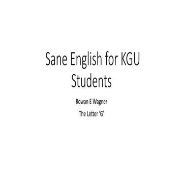 Sane english letter g