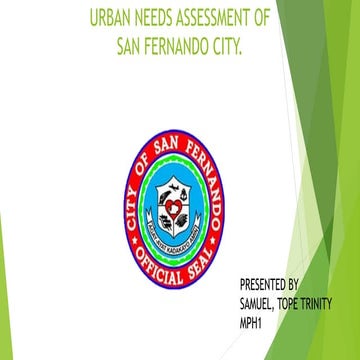 Urban Needs Assessment of San fernando city
